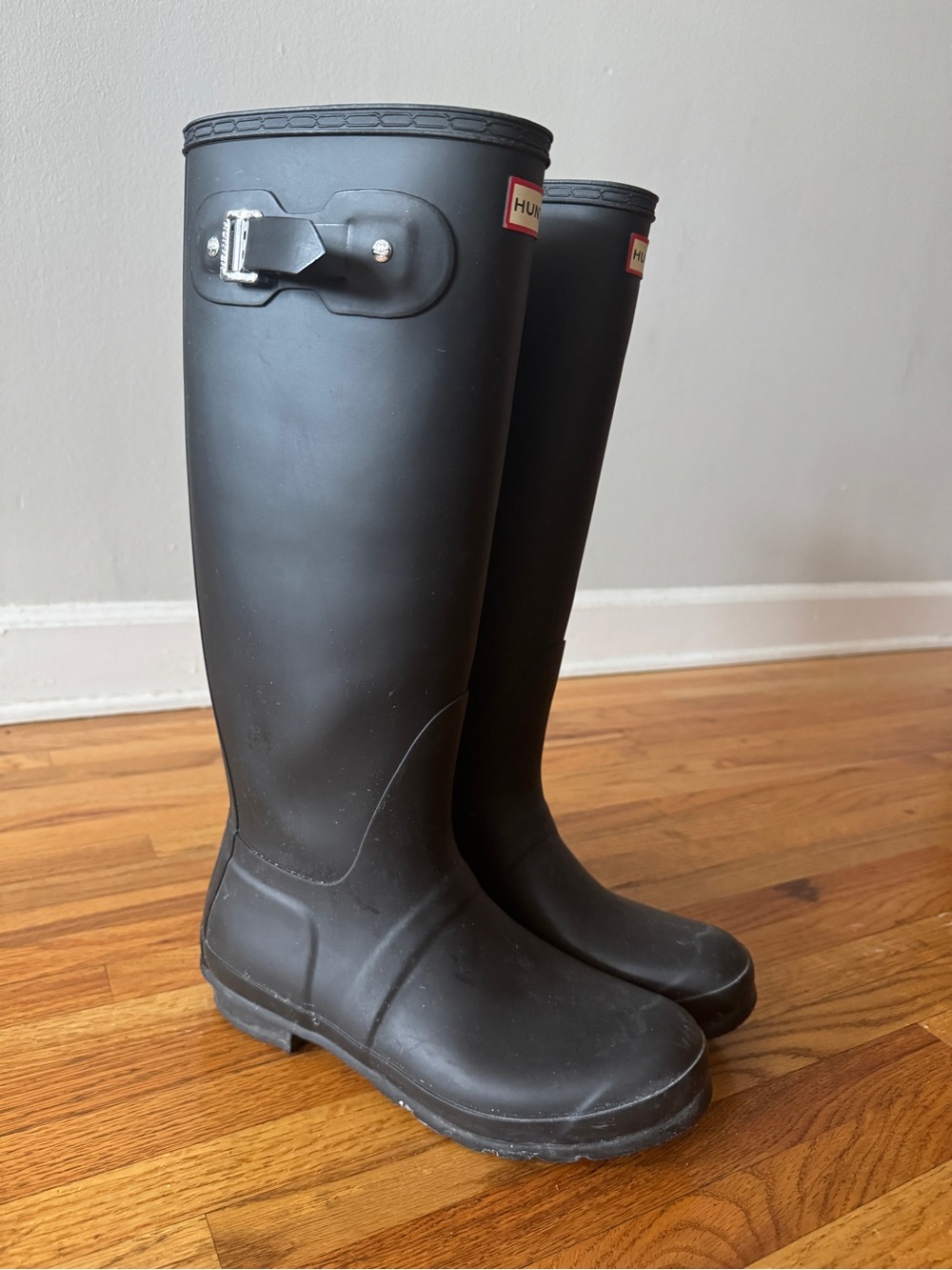 Hunter Women’s Original Tall Black Boots Sz 9 - Picture 2 of 4